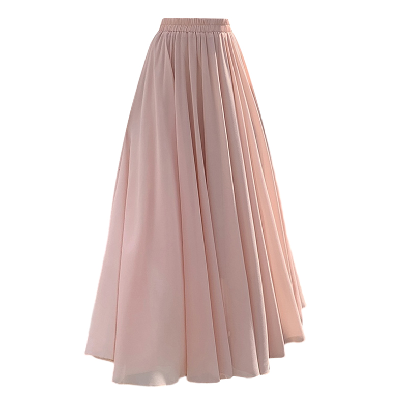 2026 Spring Summer Chiffon Pleated Maxi Skirt Slimming Beach Vacation Bohemian Women's Skirt - Style 3df055 - Image 5