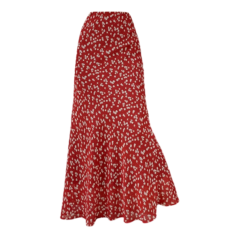 2026 Korean Floral Chiffon Mermaid Skirt for Women Slim Fit High Waist - Image 5