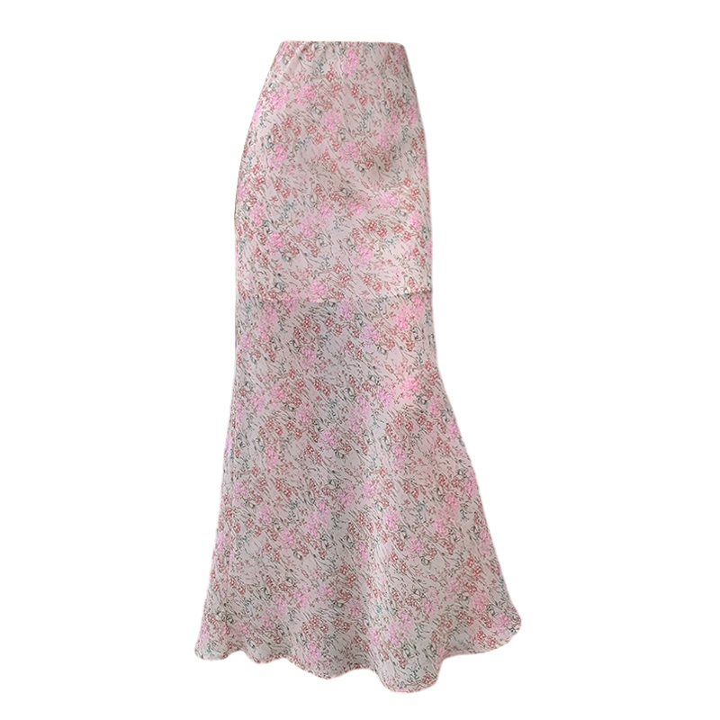 High-Waist Slimming Floral Bodycon Midi Skirt Women Summer 2025 New Loose A-Line Half Skirt Elegant Midi Dress - Image 5