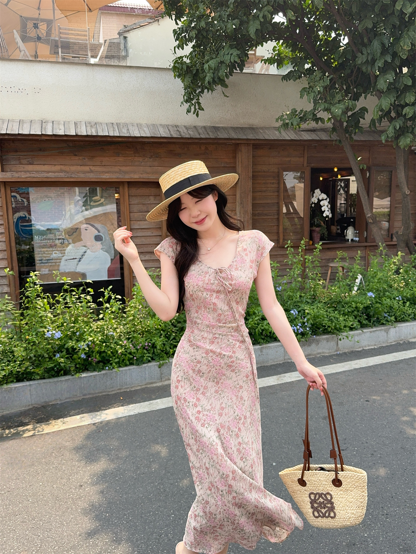 French Vintage Floral Tie-Waist Sleeveless A-Line Long Dress - Style 0cca65 - Image 3