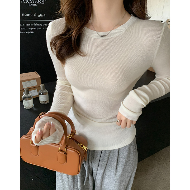 Women's Knit Base Layer Top 2026 Fall Winter Round Neck Slim Fit Pullover Sweater - Image 4