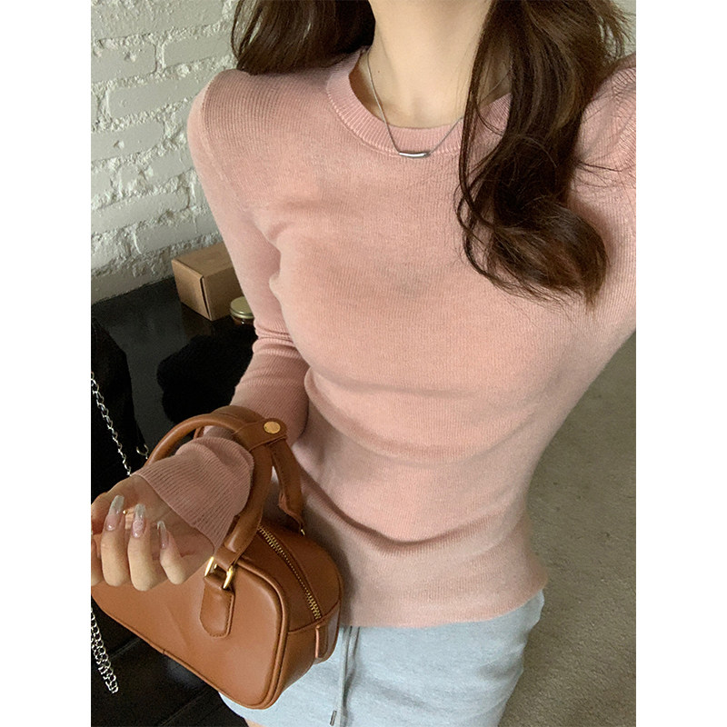 Women's Knit Base Layer Top 2026 Fall Winter Round Neck Slim Fit Pullover Sweater - Image 5